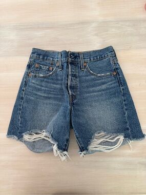 Levi's Distressed Blue Denim Cutoff Shorts